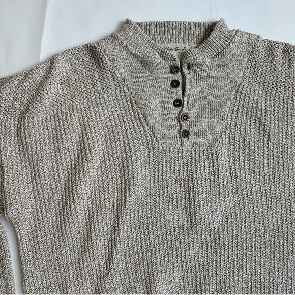 Eddie Bauer Vintage Men’s Oversized Cotton Henley Sweater USA L - Picture 3 of 13